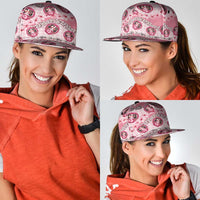 Japanese Daruma Doll Palaka Snapback Cap Cherry Blossoms With Shell Lei
