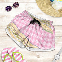 Light Pink Palaka Hawaii Leis Elegant Vibes Shorts for Women