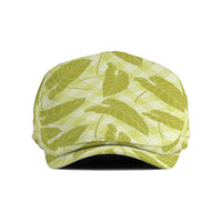 Lime Green Hawaii Kalo Palaka Motifs Jeff Hat Hawaiian Taro Leaves Elegant Vibes