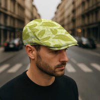 Lime Green Hawaii Kalo Palaka Motifs Jeff Hat Hawaiian Taro Leaves Elegant Vibes