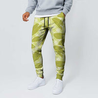 Lime Green Hawaii Kalo Palaka Motifs Jogger Pants Hawaiian Taro Leaves Elegant Vibes