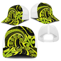 Lime Green New Zealand Mangopare Baseball Net Cap Aotearoa Maori Koru Style - Polynesian Pride
