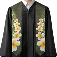 Lime Green Polynesia Graduation Stole Plumeria Tropical Leaves With Galaxy Polynesian Art