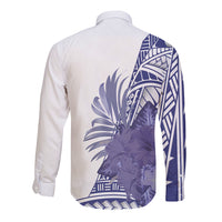 White Family Matching Outfits - Hawaii Flowers Off Shoulder Long Sleeve Dress and Shirt Family Set - Polynesian Pride