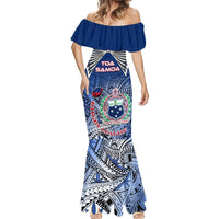 Custom Samoa Rugby Mermaid Dress Toa Samoa Myriad Patterns LT01 - Polynesian Pride