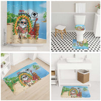 Hawaii Golf Christmas Bathroom Set Mele Kalikimaka Funny Golfer Santa - Polynesian Pride