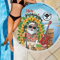 Hawaii Golf Christmas Beach Blanket Mele Kalikimaka Funny Golfer Santa - Polynesian Pride