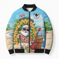 Personalized Hawaii Golf Christmas Bomber Puffer Jacket Mele Kalikimaka Funny Golfer Santa - Polynesian Pride