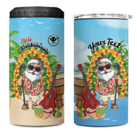 Personalized Hawaii Golf Christmas 4 in 1 Can Cooler Tumbler Mele Kalikimaka Funny Golfer Santa - Polynesian Pride