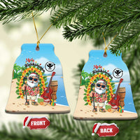 Hawaii Golf Christmas Ceramic Ornament Mele Kalikimaka Funny Golfer Santa - Polynesian Pride