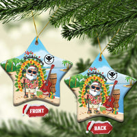 Hawaii Golf Christmas Ceramic Ornament Mele Kalikimaka Funny Golfer Santa - Polynesian Pride