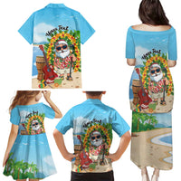 Personalized Hawaii Golf Christmas Family Matching Puletasi and Hawaiian Shirt Mele Kalikimaka Funny Golfer Santa LT01 - Polynesian Pride