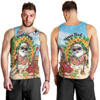 Personalized Hawaii Golf Christmas Men Tank Top Mele Kalikimaka Funny Golfer Santa - Polynesian Pride