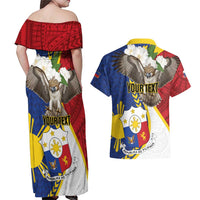 Personalized Philippines Couples Matching Off Shoulder Maxi Dress and Hawaiian Shirt Filipino Araw ng Kalayaan