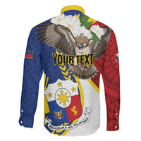 Personalized Philippines Family Matching Off The Shoulder Long Sleeve Dress and Hawaiian Shirt Filipino Araw ng Kalayaan LT01 - Polynesian Pride