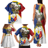 Personalized Philippines Family Matching Tank Maxi Dress and Hawaiian Shirt Filipino Araw ng Kalayaan LT01 - Polynesian Pride