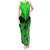Personalised New Zealand Tank Maxi Dress Aotearoa Maori Kiwi Green Fern LT01 Women Green - Polynesian Pride