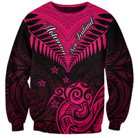Personalised Aotearoa Sweatshirt Maori Kiwi Pink Fern LT01 Unisex Pink - Polynesian Pride