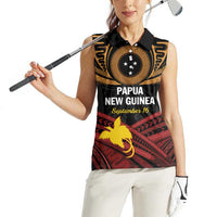 Papua New Guinea Bird of Paradise Women Sleeveless Polo Shirt 16 September 1975 Independence Day Anniversary LT01 - Polynesian Pride