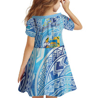 Tuvalu mo te Atua Family Matching Off Shoulder Maxi Dress and Hawaiian Shirt Tuvalu Dolphin Polynesian Pattern