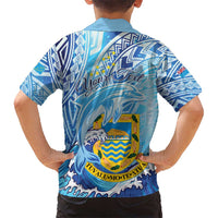 Tuvalu mo te Atua Kid Hawaiian Shirt Tuvalu Dolphin Polynesian Pattern LT01 - Polynesian Pride