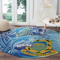 Tuvalu mo te Atua Round Carpet Tuvalu Dolphin Polynesian Pattern LT01 - Polynesian Pride