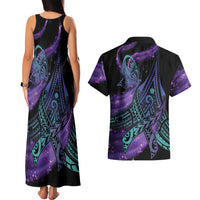 In September We Wear Teal And Purple Couples Matching Tank Maxi Dress and Hawaiian Shirt Magic Ribbon Semicolon LT01 - Polynesian Pride