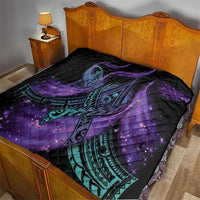 In September We Wear Teal And Purple Quilt Magic Ribbon Semicolon LT01 - Polynesian Pride
