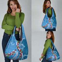 Fiji Tagimaucia Floral Grocery Bag Tapa Pattern