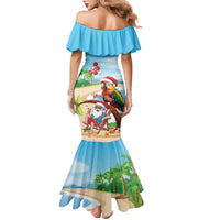 Personalized Hawaii Santa Parrot Christmas Family Matching Mermaid Dress and Hawaiian Shirt Summer Vibe LT01 - Polynesian Pride