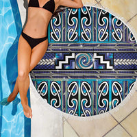 Maori Matariki Beach Blanket Blue Galaxy Aesthetic Koru Art