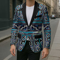 Maori Matariki Blazer Blue Galaxy Aesthetic Koru Art