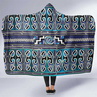Maori Matariki Hooded Blanket Blue Galaxy Aesthetic Koru Art