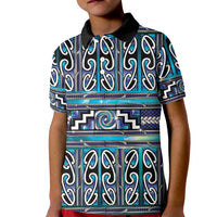 Maori Matariki Kid Polo Shirt Blue Galaxy Aesthetic Koru Art