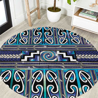 Maori Matariki Round Carpet Blue Galaxy Aesthetic Koru Art