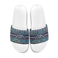 Maori Matariki Slide Sandals Blue Galaxy Aesthetic Koru Art