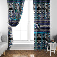 Maori Matariki Window Curtain Blue Galaxy Aesthetic Koru Art
