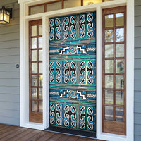 Maori Matariki Door Cover Green Galaxy Aesthetic Koru Art