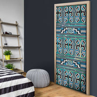 Maori Matariki Door Cover Green Galaxy Aesthetic Koru Art