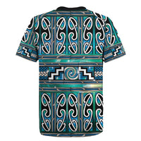 Maori Matariki Rugby Jersey Green Galaxy Aesthetic Koru Art