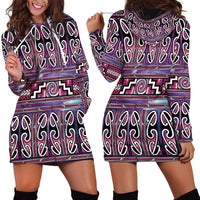 Maori Matariki Hoodie Dress Pink Galaxy Aesthetic Koru Art