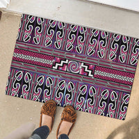 Maori Matariki Rubber Doormat Pink Galaxy Aesthetic Koru Art