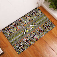 Maori Matariki Rubber Doormat Yellow Galaxy Aesthetic Koru Art