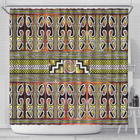 Maori Matariki Shower Curtain Yellow Galaxy Aesthetic Koru Art