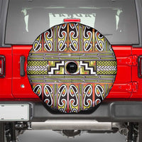Maori Matariki Spare Tire Cover Yellow Galaxy Aesthetic Koru Art