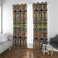 Maori Matariki Window Curtain Yellow Galaxy Aesthetic Koru Art