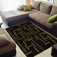 Hawaii Brown Plumeria Lei Black Area Rug Frangipani Floral Heritage Art