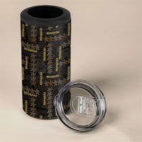 Hawaii Brown Plumeria Lei Black 4 in 1 Can Cooler Tumbler Frangipani Floral Heritage Art