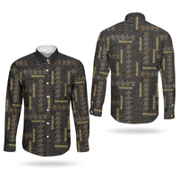 Hawaii Brown Plumeria Lei Black Couples Matching Tank Maxi Dress and Long Sleeve Button Shirt Frangipani Floral Heritage Art LT01 - Polynesian Pride