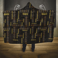 Hawaii Brown Plumeria Lei Black Hooded Blanket Frangipani Floral Heritage Art
